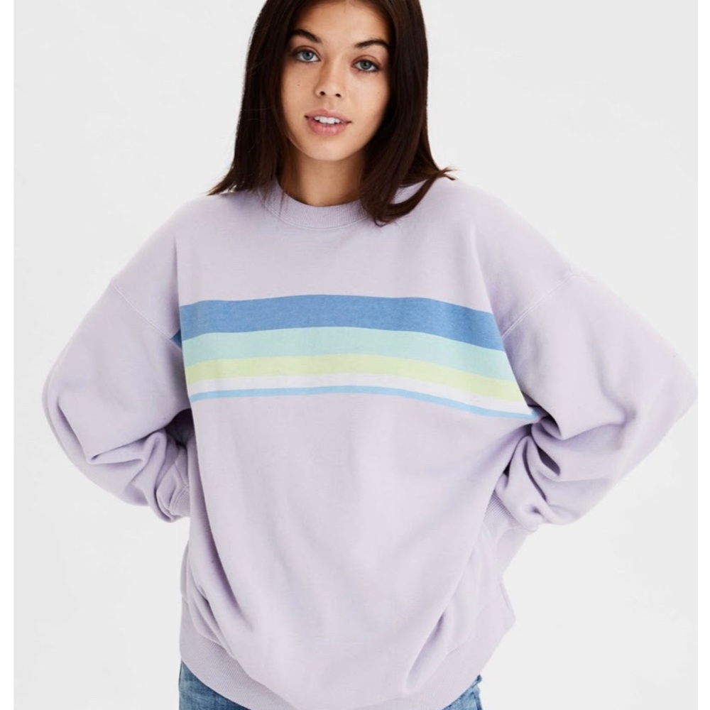 purple aerie crew neck